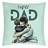 Perna Decorativa, Model Super Dad Baieti, 40x40 cm, Verde Menta, Husa Detasabila, Burduf 22 Perna Decorativa