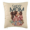 Perna Decorativa, Model Super MOM Babe, 40x40 cm, Bej, Husa Detasabila, Burduf 7 Perna Decorativa