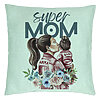 Perna Decorativa, Model Super MOM Babe, 40x40 cm, Verde Menta, Husa Detasabila, Burduf 22 Perna Decorativa