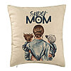 Perna Decorativa, Model Super Mom, 40x40 cm, Bej, Husa Detasabila, Burduf 7 Perna Decorativa