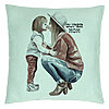 Perna Decorativa, Model Super Mom Girl, 40x40 cm, Verde Menta, Husa Detasabila, Burduf 22 Perna Decorativa