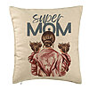 Perna Decorativa, Model Super Mom of Girls, 40x40 cm, Bej, Husa Detasabila, Burduf 7 Perna Decorativa