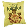 Perna Decorativa, Model Super Mom of Girls, 40x40 cm, Verde, Husa Detasabila, Burduf 7 Perna Decorativa