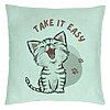 Perna Decorativa, Model Take it Easy, 40x40 cm, Verde Menta, Husa Detasabila, Burduf 22 Perna Decorativa