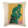 Perna Decorativa, Model The Thinker, 40x40 cm, Bej, Husa Detasabila, Burduf 7 Perna Decorativa