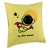 Perna Decorativa, Model To the Moon, 40x40 cm, Verde, Husa Detasabila, Burduf 7 Perna Decorativa