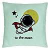 Perna Decorativa, Model To the Moon, 40x40 cm, Verde Menta, Husa Detasabila, Burduf 22 Perna Decorativa