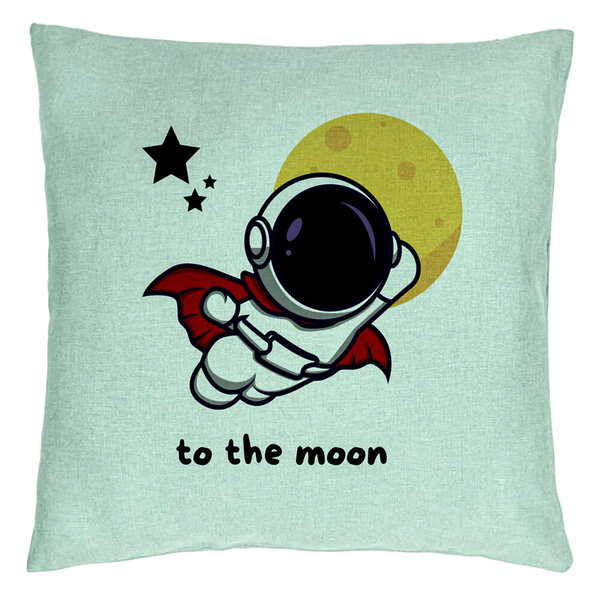 Perna Decorativa, Model To the Moon, 40x40 cm, Verde Menta, Husa Detasabila, Burduf 15 Perna Decorativa