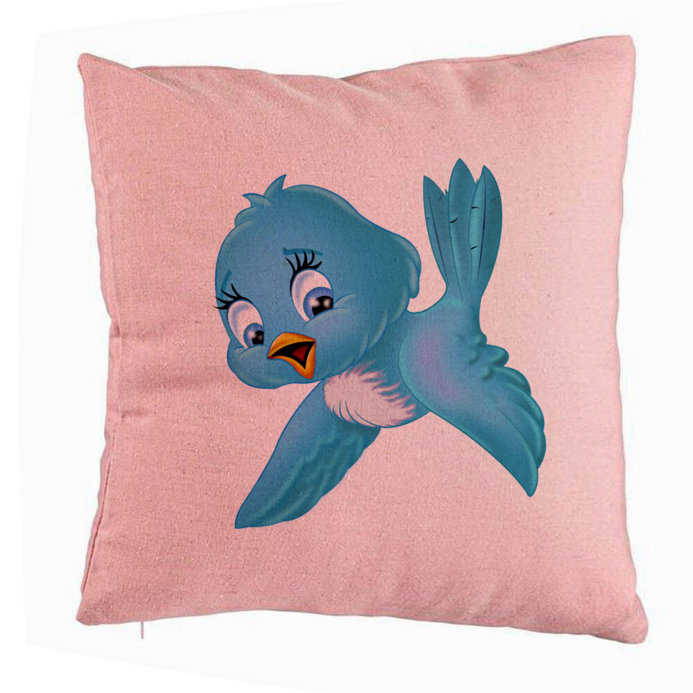 Perna Decorativa, Model TweetTweet, 40x40 cm, Roz, Husa Detasabila, Burduf 5 Perna Decorativa