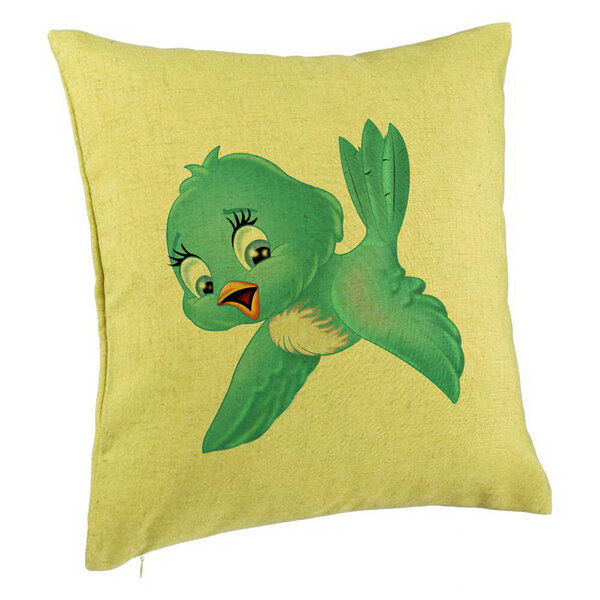 Perna Decorativa, Model TweetTweet, 40x40 cm, Verde, Husa Detasabila, Burduf 5 Perna Decorativa