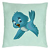 Perna Decorativa, Model TweetTweet, 40x40 cm, Verde Menta, Husa Detasabila, Burduf 22 Perna Decorativa
