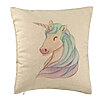 Perna Decorativa, Model Unicorns, 40x40 cm, Bej, Husa Detasabila, Burduf 7 Perna Decorativa