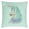 Perna Decorativa, Model Unicorns, 40x40 cm, Verde Menta, Husa Detasabila, Burduf 22 Perna Decorativa