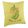 Perna Decorativa, Model Unicorns Believe in Magic, 40x40 cm, Verde, Husa Detasabila, Burduf 7 Perna Decorativa