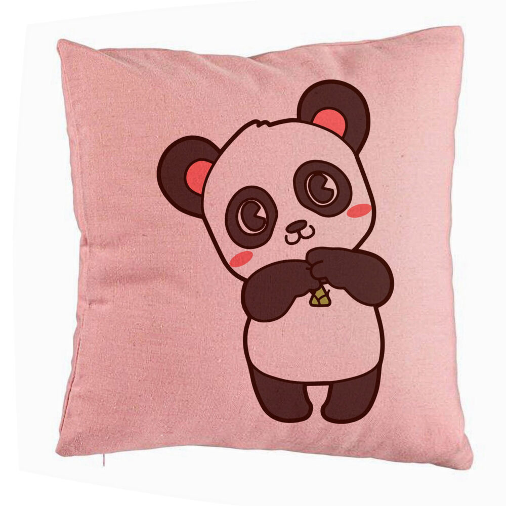 Perna Decorativa, Model Urs Panda, 40x40 cm, Roz, Husa Detasabila, Burduf 5 Perna Decorativa