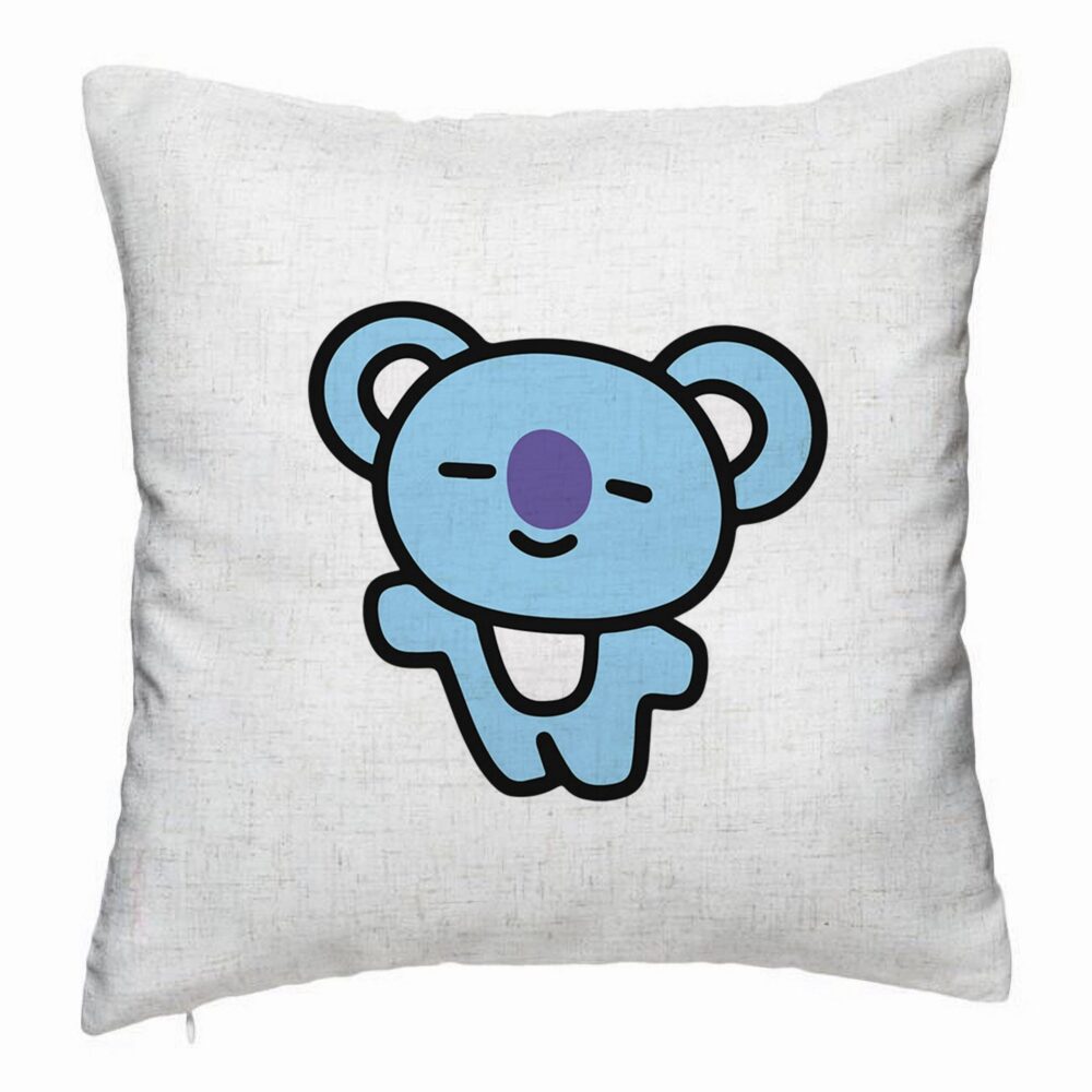 Perna Decorativa, Model Ursulet Koala, 40x40 cm, Alb Murdar, Husa Detasabila, Burduf 5 Perna Decorativa