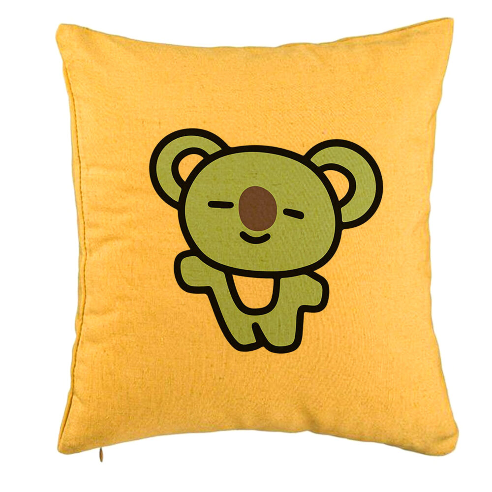 Perna Decorativa, Model Ursulet Koala, 40x40 cm, Galben, Husa Detasabila, Burduf 5 Perna Decorativa