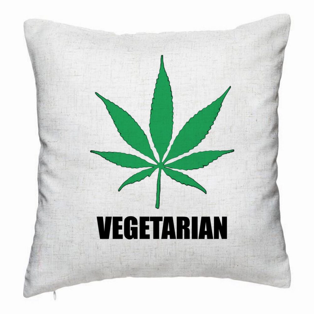 Perna Decorativa, Model Vegetarian, 40x40 cm, Alb Murdar, Husa Detasabila, Burduf 5 Perna Decorativa