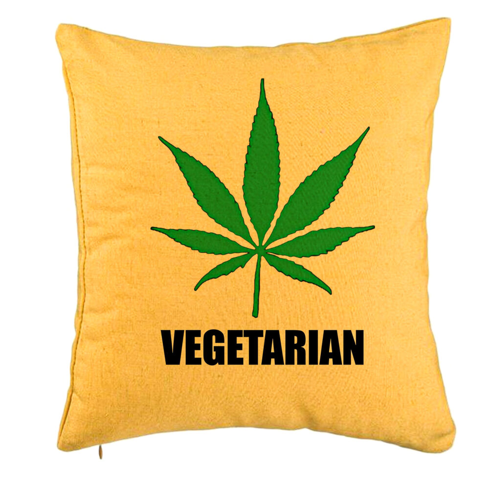 Perna Decorativa, Model Vegetarian, 40x40 cm, Galben, Husa Detasabila, Burduf 5 Perna Decorativa
