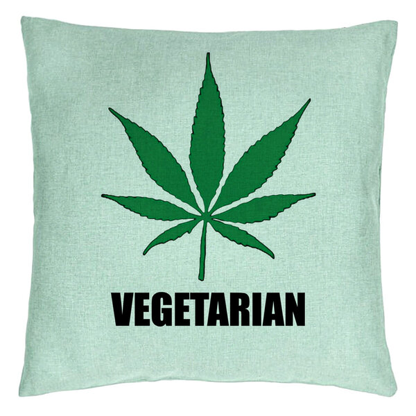Perna Decorativa, Model Vegetarian, 40x40 cm, Verde Menta, Husa Detasabila, Burduf 15 Perna Decorativa