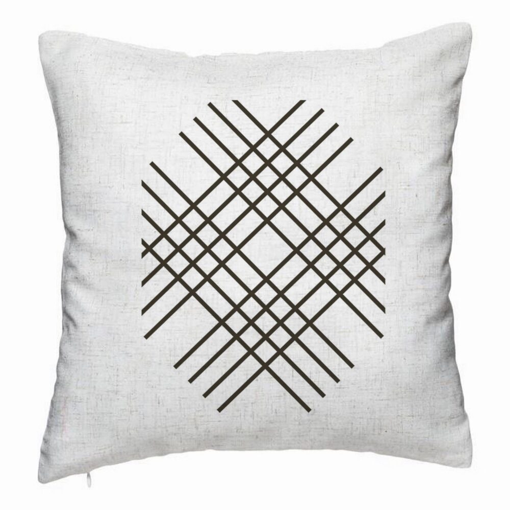 Perna Decorativa, Model Vera, 40x40 cm, Alb Murdar, Husa Detasabila, Burduf 5 Perna Decorativa
