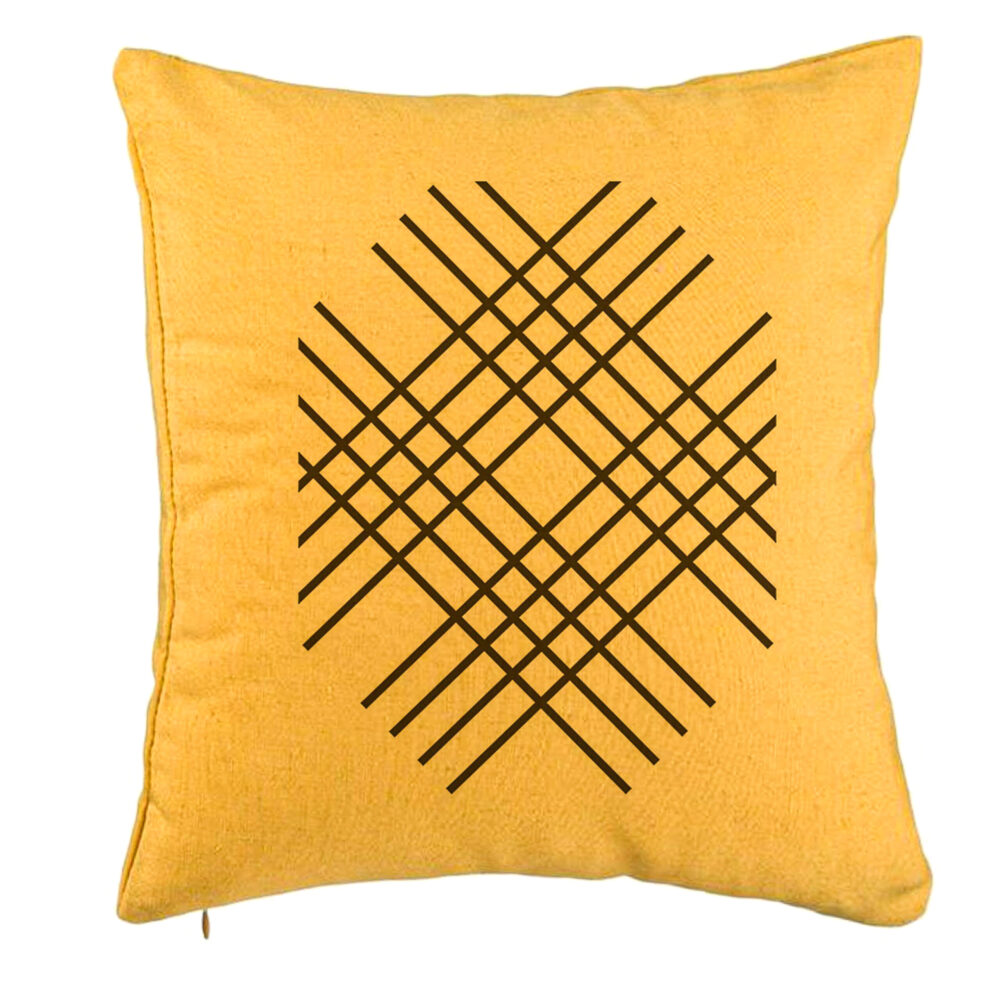 Perna Decorativa, Model Vera, 40x40 cm, Galben, Husa Detasabila, Burduf 5 Perna Decorativa