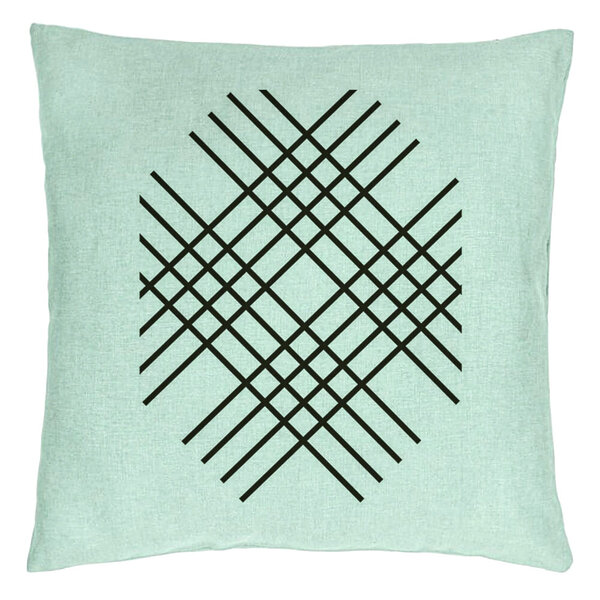 Perna Decorativa, Model Vera, 40x40 cm, Verde Menta, Husa Detasabila, Burduf 15 Perna Decorativa
