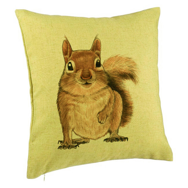 Perna Decorativa, Model Veverita, 40x40 cm, Verde, Husa Detasabila, Burduf 5 Perna Decorativa