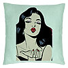 Perna Decorativa, Model Vintage Pop Art, 40x40 cm, Verde Menta, Husa Detasabila, Burduf 22 Perna Decorativa