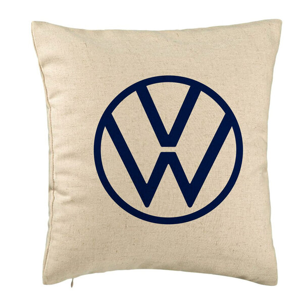 Perna Decorativa, Model Volkswagen, 40x40 cm, Bej, Husa Detasabila, Burduf 5 Perna Decorativa