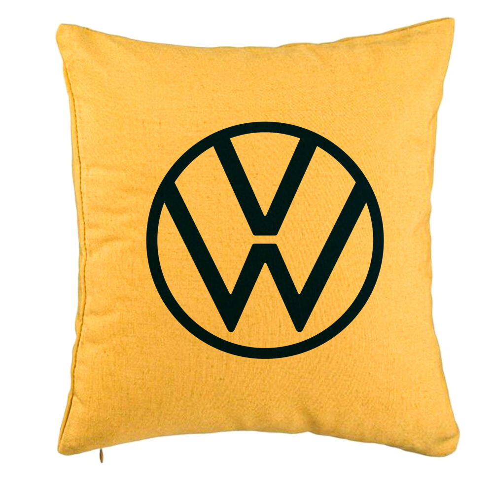 Perna Decorativa, Model Volkswagen, 40x40 cm, Galben, Husa Detasabila, Burduf 5 Perna Decorativa