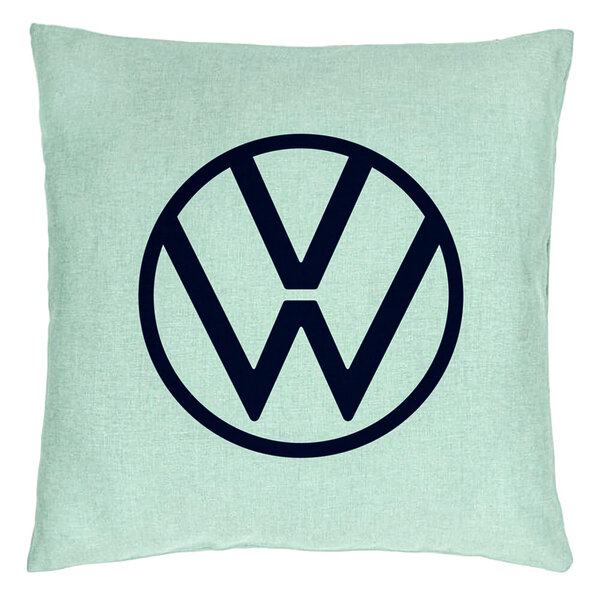 Perna Decorativa, Model Volkswagen, 40x40 cm, Verde Menta, Husa Detasabila, Burduf 15 Perna Decorativa