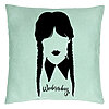 Perna Decorativa, Model Wednesday Addams 2, 40x40 cm, Verde Menta, Husa Detasabila, Burduf 22 Perna Decorativa