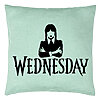 Perna Decorativa, Model Wednesday Addams 4, 40x40 cm, Verde Menta, Husa Detasabila, Burduf 22 Perna Decorativa