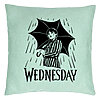 Perna Decorativa, Model Wednesday Addams 5, 40x40 cm, Verde Menta, Husa Detasabila, Burduf 22 Perna Decorativa