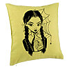 Perna Decorativa, Model Wednesday Addams 7, 40x40 cm, Verde, Husa Detasabila, Burduf 7 Perna Decorativa