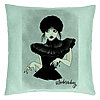 Perna Decorativa, Model Wednesday Addams Dancing Hands 3, 40x40 cm, Verde Menta, Husa Detasabila, Burduf 22 Perna Decorativa