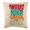 Perna Decorativa, Model Work Hard Dream Big, 40x40 cm, Bej, Husa Detasabila, Burduf 7 Perna Decorativa