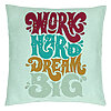 Perna Decorativa, Model Work Hard Dream Big, 40x40 cm, Verde Menta, Husa Detasabila, Burduf 22 Perna Decorativa