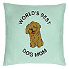 Perna Decorativa, Model World's Best Dog Mom, 40x40 cm, Verde Menta, Husa Detasabila, Burduf 22 Perna Decorativa