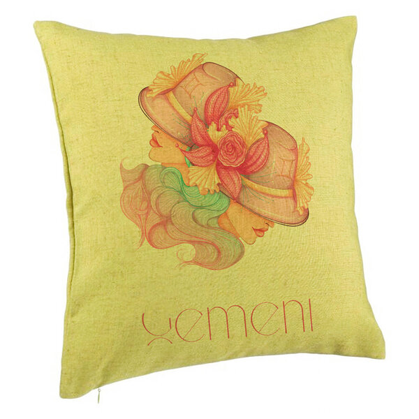 Perna Decorativa, Model Zodia Gemeni, 40x40 cm, Verde, Husa Detasabila, Burduf 5 Perna Decorativa