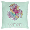 Perna Decorativa, Model Zodia Gemeni, 40x40 cm, Verde Menta, Husa Detasabila, Burduf 22 Perna Decorativa