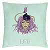 Perna Decorativa, Model Zodia Leu, 40x40 cm, Verde Menta, Husa Detasabila, Burduf 22 Perna Decorativa