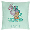 Perna Decorativa, Model Zodia Pesti, 40x40 cm, Verde Menta, Husa Detasabila, Burduf 22 Perna Decorativa