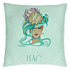 Perna Decorativa, Model Zodia Rac, 40x40 cm, Verde Menta, Husa Detasabila, Burduf 22 Perna Decorativa