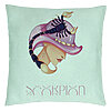 Perna Decorativa, Model Zodia Scorpion, 40x40 cm, Verde Menta, Husa Detasabila, Burduf 22 Perna Decorativa