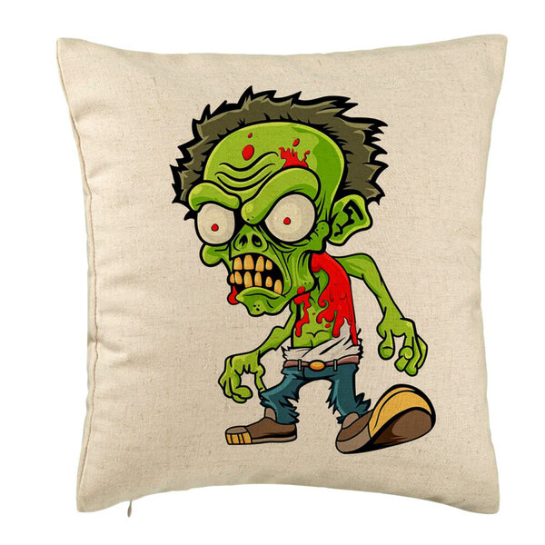 Perna Decorativa, Model Zombie, 40x40 cm, Bej, Husa Detasabila, Burduf 5 Perna Decorativa