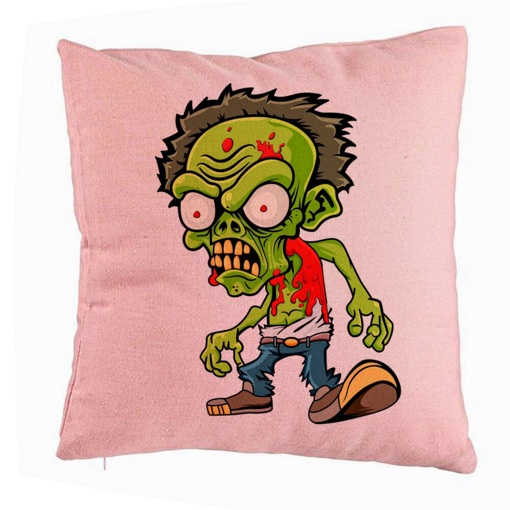 Perna Decorativa, Model Zombie, 40x40 cm, Roz, Husa Detasabila, Burduf 5 Perna Decorativa