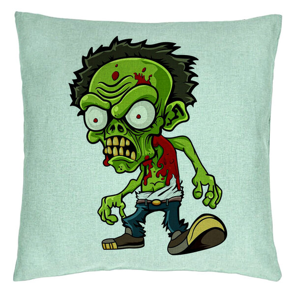 Perna Decorativa, Model Zombie, 40x40 cm, Verde Menta, Husa Detasabila, Burduf 15 Perna Decorativa