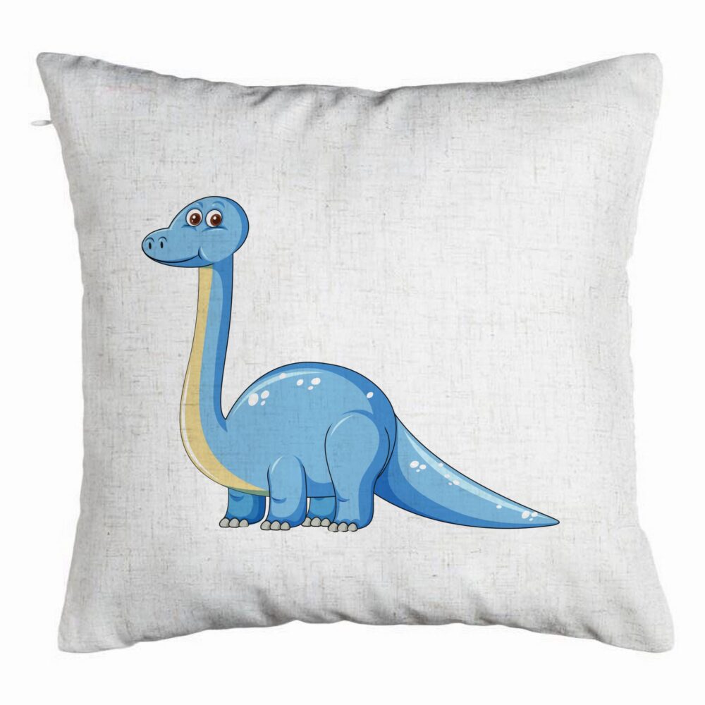 Perna Decorativa, Model copii, Blue Dinozaur, 40x40 cm, Alb Murdar, Husa Detasabila, Burduf 5 Perna Decorativa